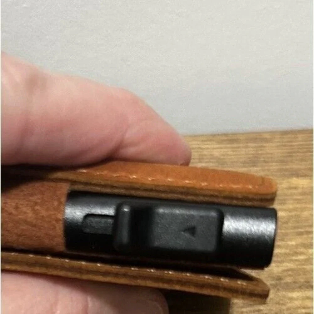 Leather Card Holder For Men With AirTag Slot Slim Wallet Rfid Wallet Money Clip